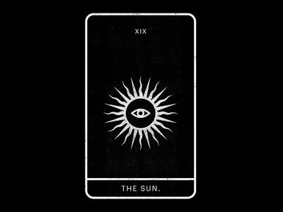 The Sun. black eye minimal sun tarot white