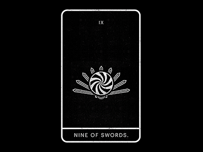 Nine of Swords. anguish black confusion minimal nine swords tarot white