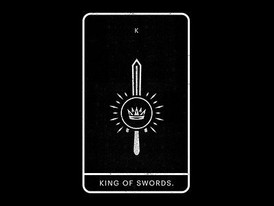 King of Swords. black crown diamonds king minimal royal swords tarot white
