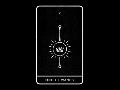 King of Wands. black crown diamonds king minimal royal tarot wands white
