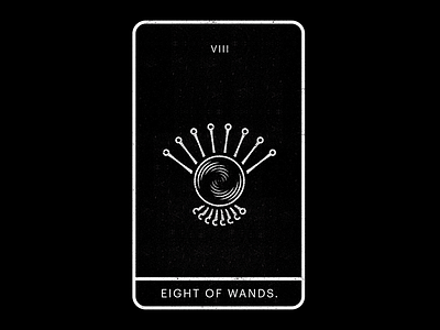 Eight of Wands. action black eight minimal motion tarot wands white