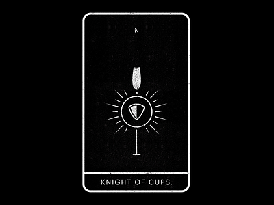 Knight of Cups. black cups knight minimal shield tarot white