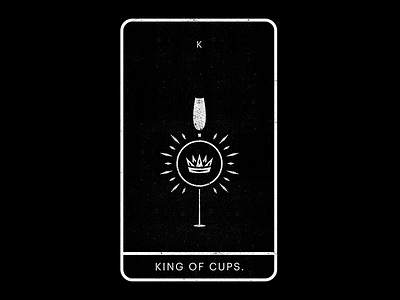 King of Cups. black crown cups king minimal tarot white