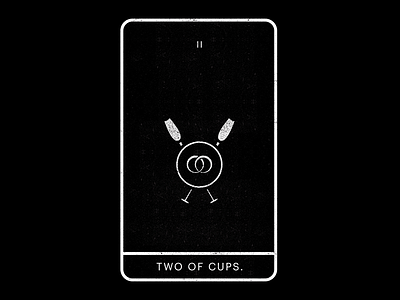 Two of Cups. black cups minimal rings tarot two union white
