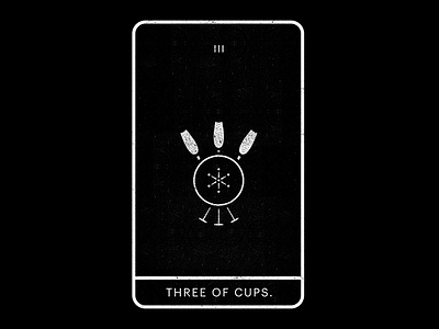 Three of Cups. black community cups minimal support tarot three white