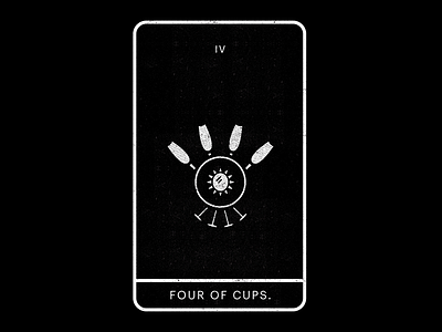 Four of Cups. absorb black cups four minimal mirror reflection tarot white
