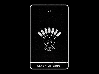 Seven of Cups. balls black choice cups juggling minimal options seven tarot white