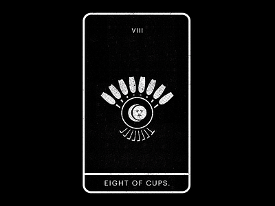 Eight of Cups. ambivalence black choice crescent cups eight minimal moon seeking tarot weary white