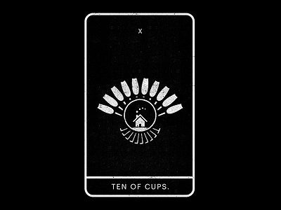 Ten of Cups. black chimney cups eight goals house minimal tarot white