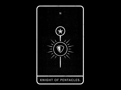 Knight of Pentacles. black knight minimal page pentacles shield spikes tarot white