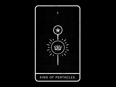 King of Pentacles. black crown king minimal pentacles star tarot white