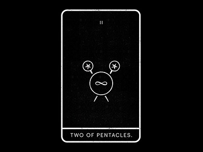 Two of Pentacles. balance black infinity minimal pentacles stars tarot two white
