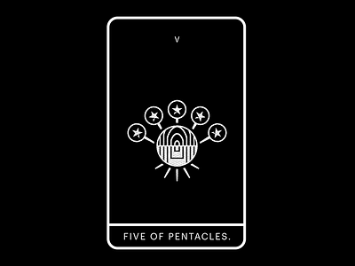 Five of Pentacles. black doors hard times pentacles stained glass stars tarot white