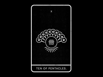 Ten of Pentacles. acquisition black market material goods minimal pentacles tarot ten white