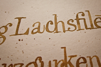 Lachsfilet — Dinner pen pointed pointedpen spitzfeder type