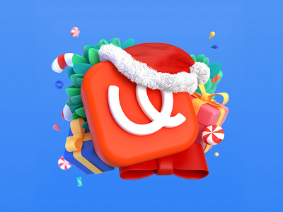 3D Logo for Christmas - uMake 3d 3d icon 3d illustration app branding christmas design icon logo