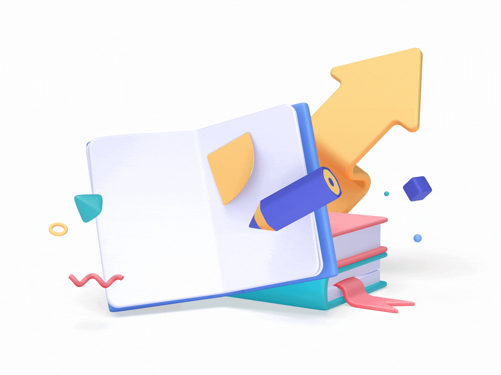 Animated 3D Book Illustration