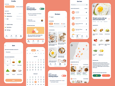 Mobile app for people with IBD app design app designer food and drink food app food app design food app ui iphone app iphone x mobile mobile app mobile app design mobile design mobile designer mobile ux
