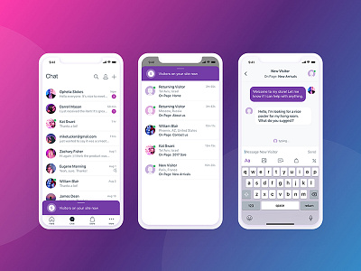 Wix chat - chat with your website visitors app chat chat app gradient iphone app iphone x live chat mobile mobile app