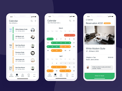 Hotel reservation manager mobile app app application booking app bookings dashboard hotel ios iphone app iphone x mobile mobile app reservations app