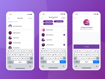 Create new chat flow - ios mobile app app chat chat app conversation group chat ios ios app iphone app iphone x messager mobile mobile app
