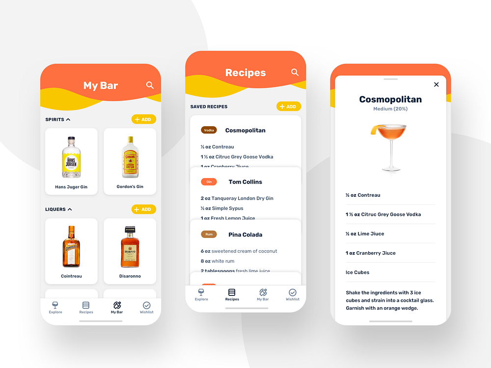 Cocktail App designs, themes, templates and downloadable graphic ...