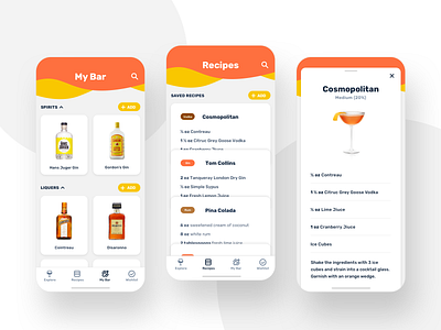 My Bar Mobile App - UI Exploration