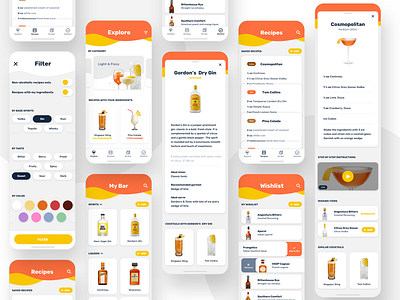 My Bar - Cocktail app - Full flow app app design application cocktail app drinks app ios app mobile mobile app mobile design recipes app