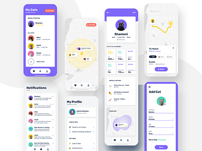 Stray cats care app by Katrin Zotchev on Dribbble