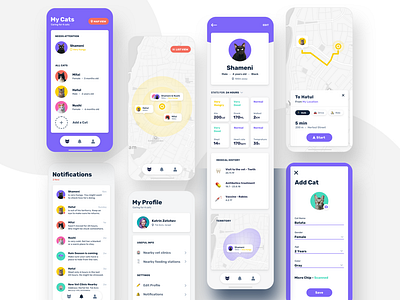Stray cats care app cat cat app cats design mobile mobile app mobile design pet app