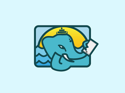Studioganesh elephant ganesh logo logo design sea sunset work retreat