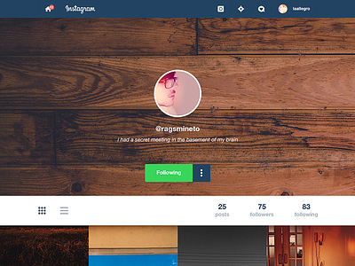 Instagram Web Profile icons instagram interface pictures profile redesign responsive ui web