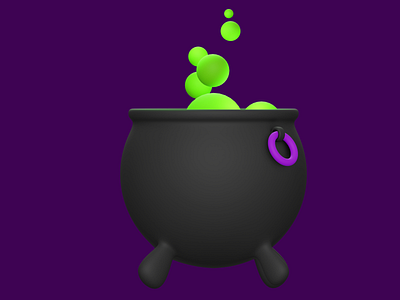 Witch Cauldron 3dmodel blender design figma halloween illustration logo vector