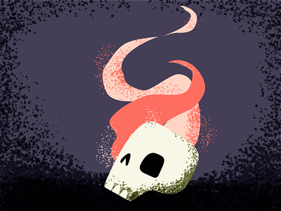 something spooky 2d flames halloween illustration skull