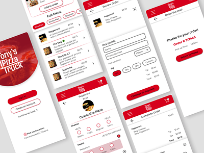 Mobile Pizza Truck App app branding design typography ui ux