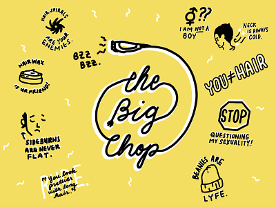 The Big Chop art beauty design graphic design hair handlettering illustration illustrator transformation typography