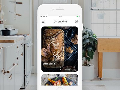 Recipe App baking bread cards cooking inspiration interaction design kitchen recipes ui design user interface