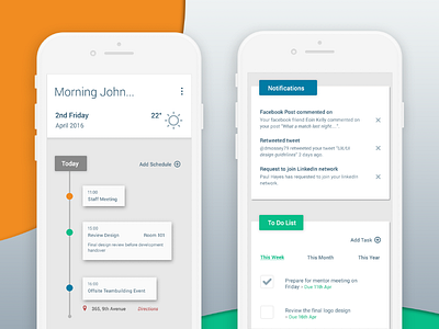 Schedule App add schedule mobile ui notifications schedule to do list today