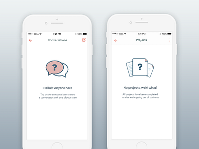 Empty States compose icon conversations copy delight empty states iconography icons messaging mobile design projects ui ux