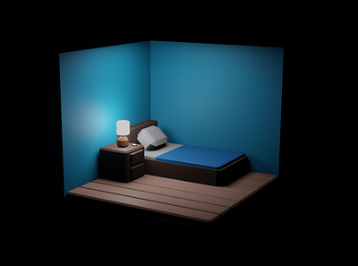 Low Poly Bedroom 3d 3d modeling apple blender dean design graphic design illustration low poly m1 mac