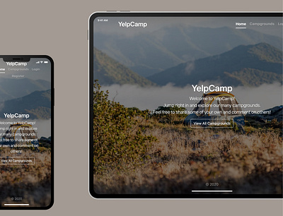 YelpCamp app branding design ui ux