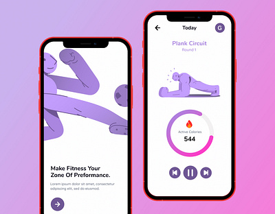 Zone fitness app branding design fitness illustration ui ux web design zone