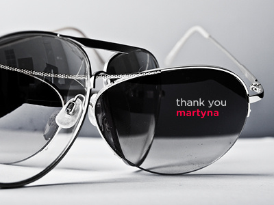 Thank you Martyna blues clean cool coral greys magenta minimal photo photography pink sunglasses thank typography white you