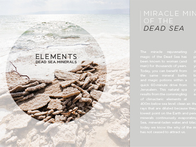 Skincare Brochure brochure circle cosmetics dead editorial elements health layout minerals natural organic salt sand sea seaside skincare typography waves