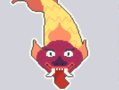 Lobang, A Fish Devil In Javanese Mythology. character characterdesign design graphic design illustration pixel pixelart