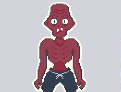 Kekek, A Giant Tall Devil in Javanese Mythology. character characterdesign design graphic design illustration pixel pixelart