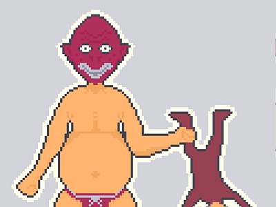 Barong, A Satan Who Likes To Kidnap Children. character characterdesign design graphic design illustration pixel pixelart