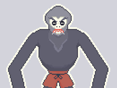 Kethek Ireng, A Giant Monkey Satan. character characterdesign design graphic design illustration pixel pixelart