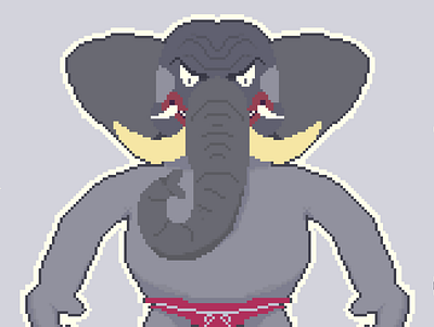 Gono, A Elephant Satan character characterdesign design graphic design illustration pixel pixelart