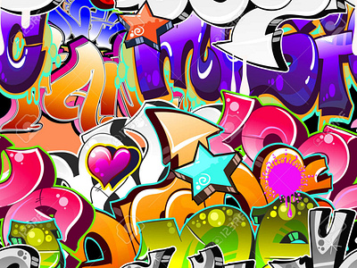 typography colorful graffiti art